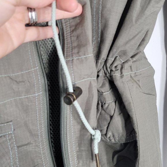 Le Grenier Women's Gray Green Long Sleeve 4-Pockets Full Zipper Military Jacket - Picture 5 of 12